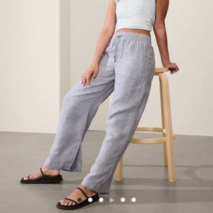 Athleta Cabo Linen Wide Leg Pant, Size 4, Storm Cloud, NWT
